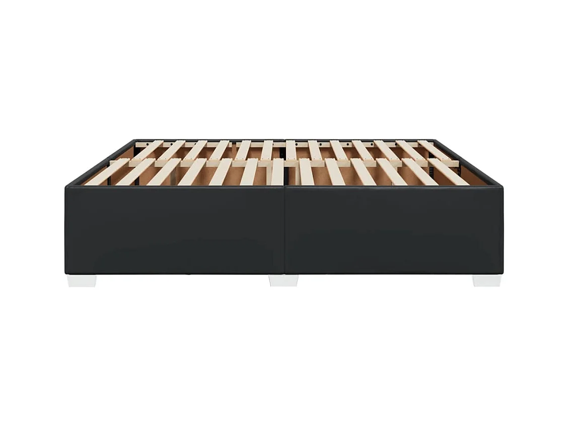 Cama para adulto - de cuero sintético negro 200x200 cm ES325943