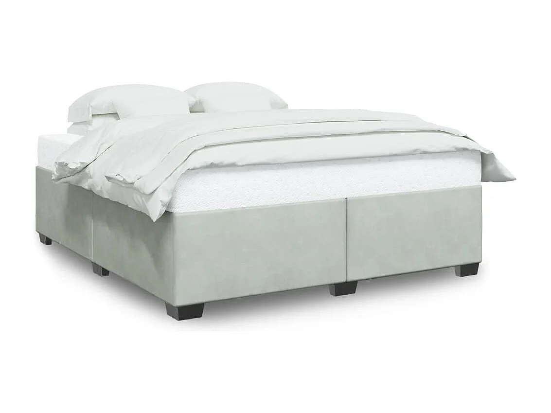 Lit adulte Gris clair 200x200 cm Velours FR84289