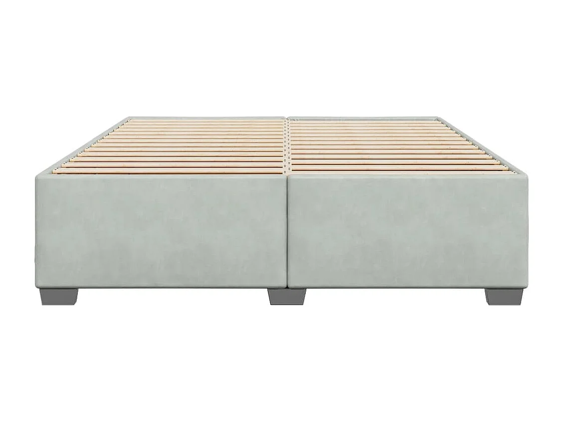 Lit adulte Gris clair 200x200 cm Velours FR84289