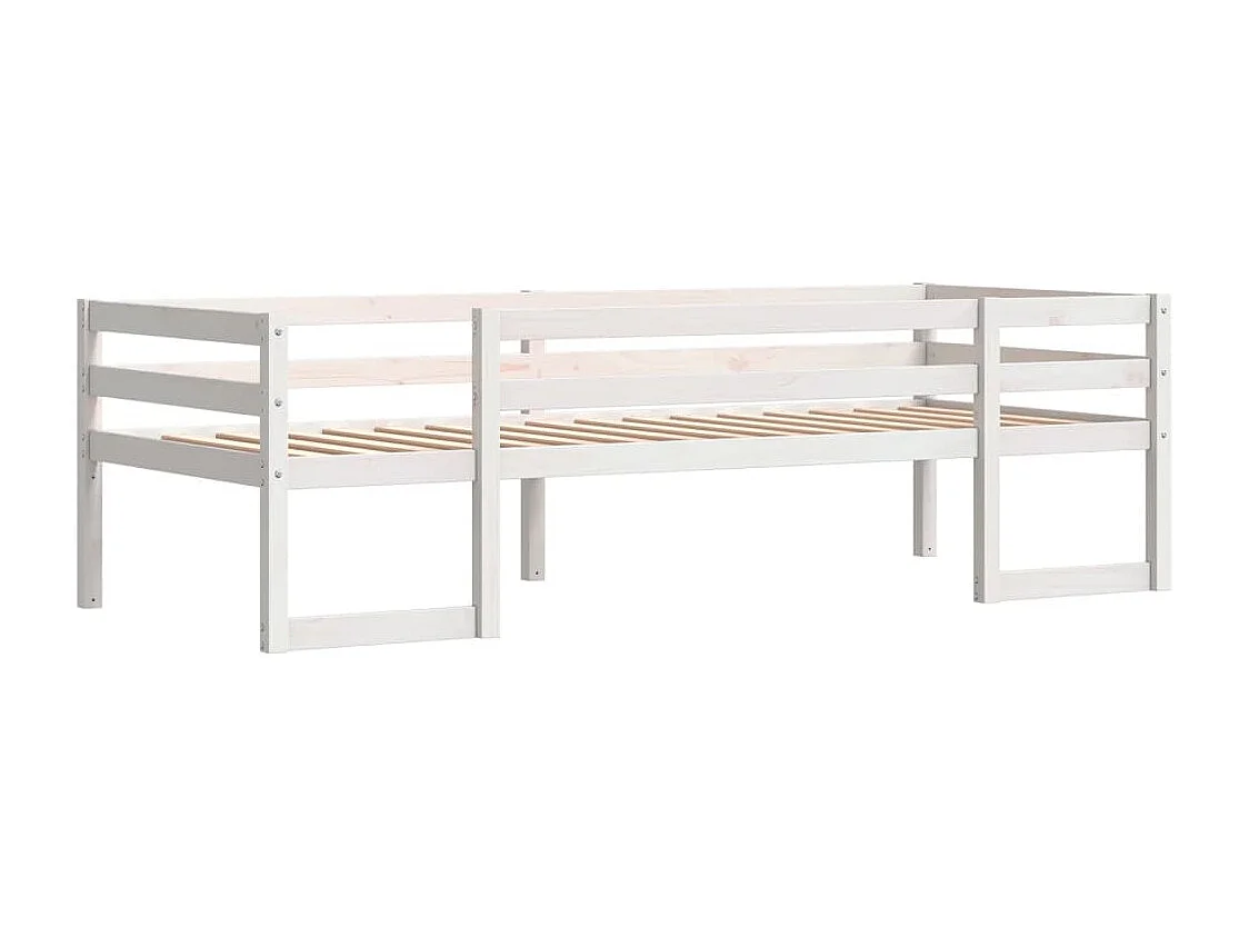 Lit adulte pour enfants blanc 90x190 cm bois de pin massif FR71376