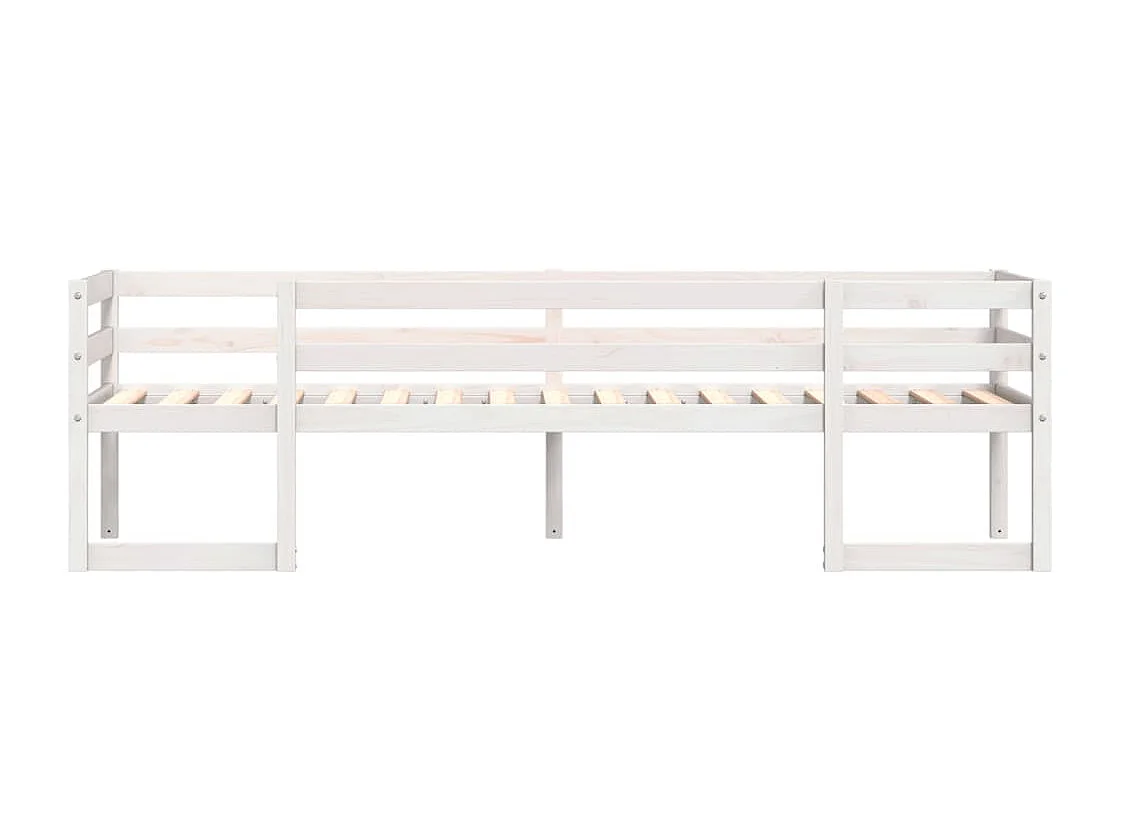 Lit adulte pour enfants blanc 90x190 cm bois de pin massif FR71376