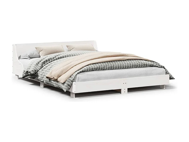 Cama para adulto - sin colchón madera maciza blanca 120x190 cm ES571468