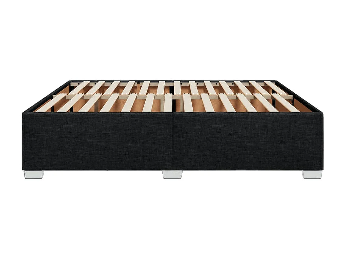 Lit adulte Noir 200x200 cm Tissu FR61899