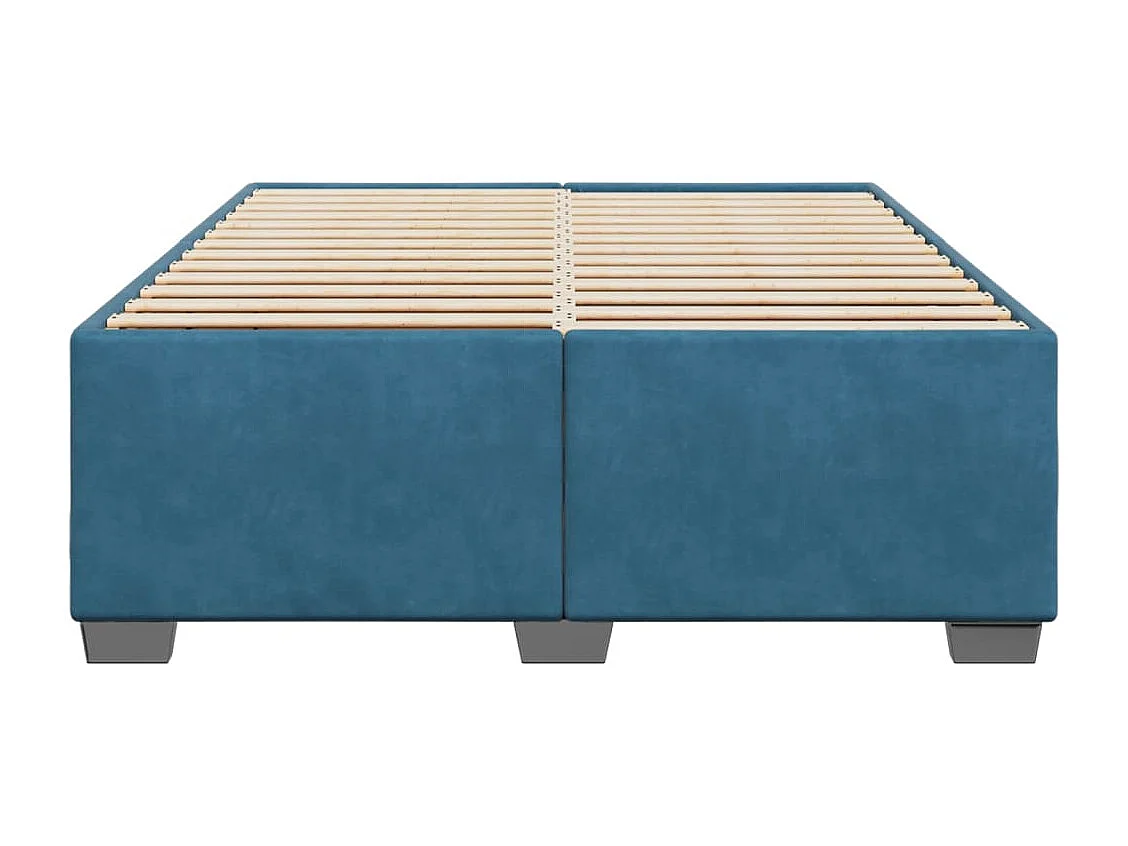 Lit adulte bleu 140x200 cm velours FR50032