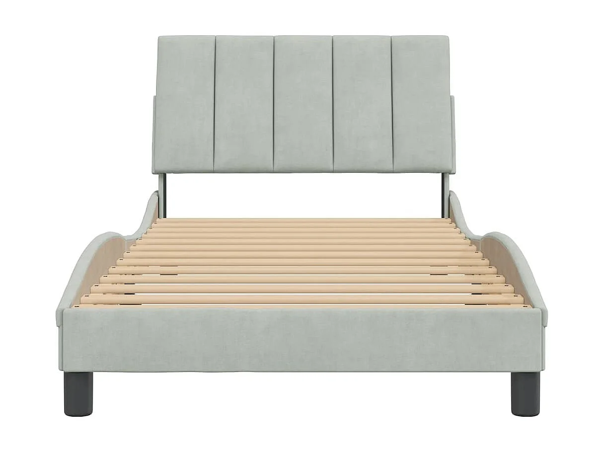 Bedframe met hoofdeinde fluweel lichtgrijs 100x200 cm BE958141