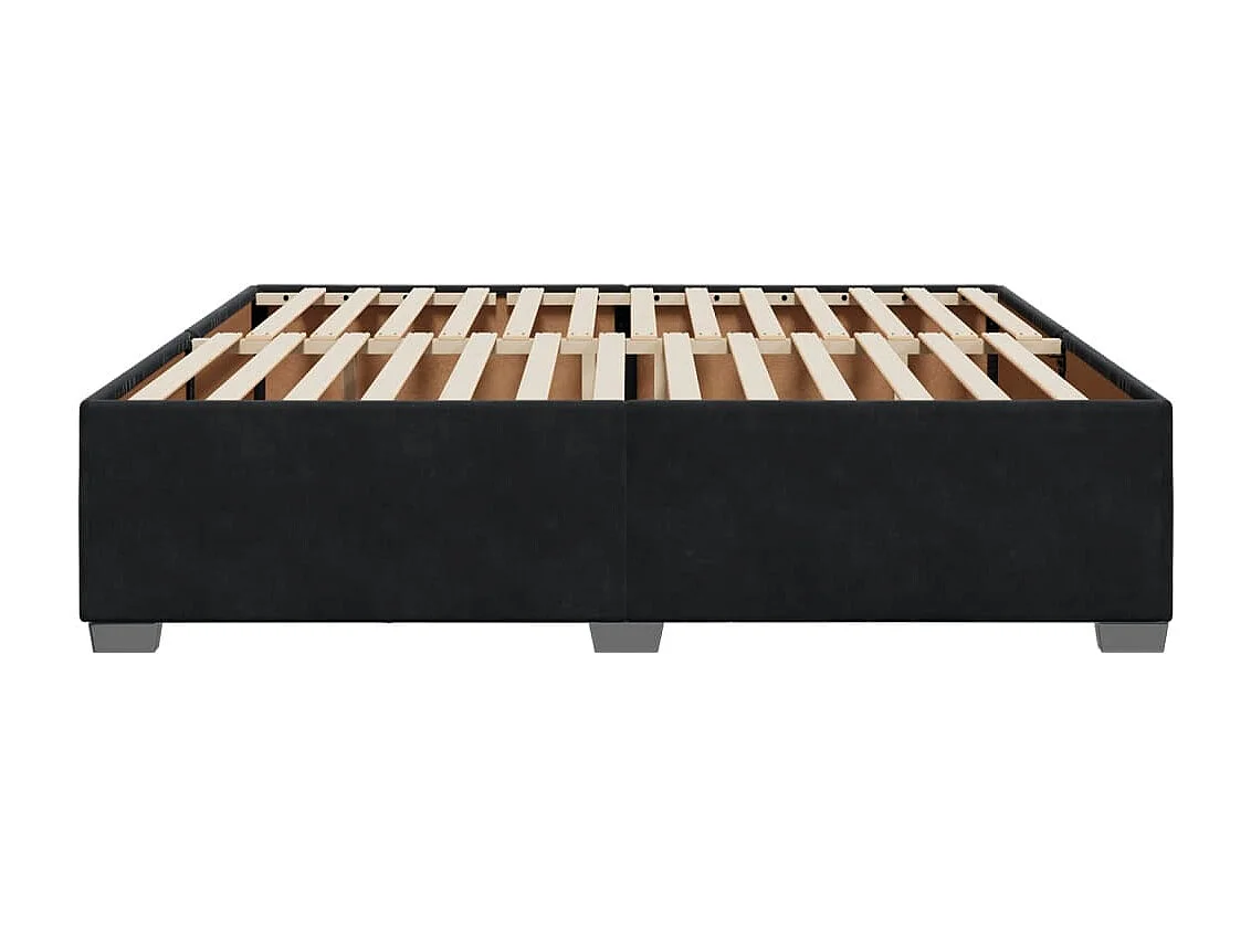 Lit adulte Noir 200x200 cm Velours FR38711