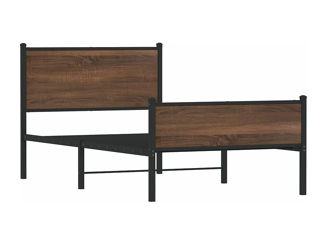 Lit adulte métal avec tête de lit et pied de lit 107x203 cm FR799936