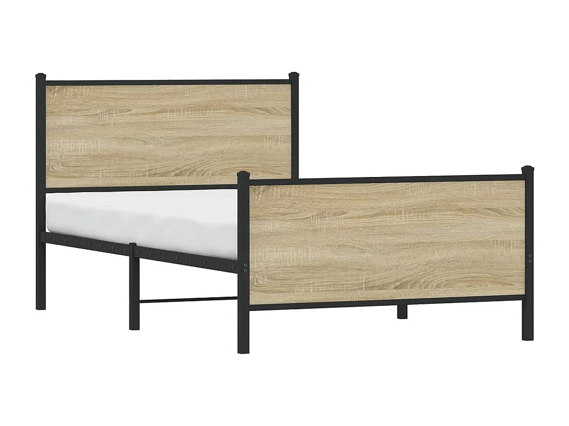 Lit adulte métal avec tête de lit et pied de lit 100x190 cm FR318194