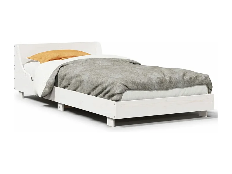 Bedframe zonder matras massief grenenhout wit 90x200 cm BE997583