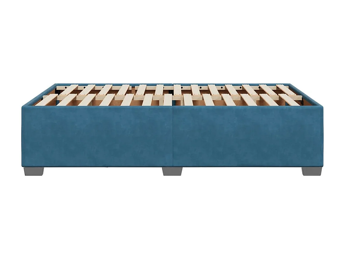 Lit adulte bleu 120x190 cm velours FR16699