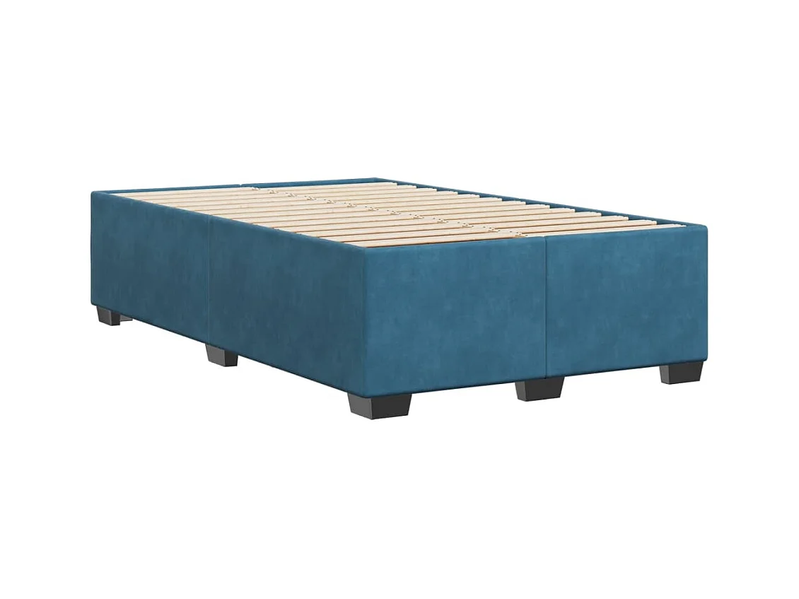 Lit adulte bleu 120x190 cm velours FR16699