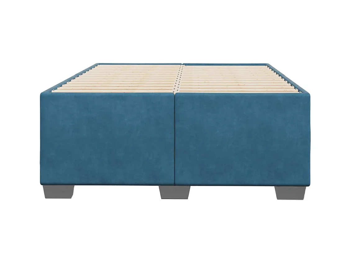Lit adulte bleu 120x190 cm velours FR16699