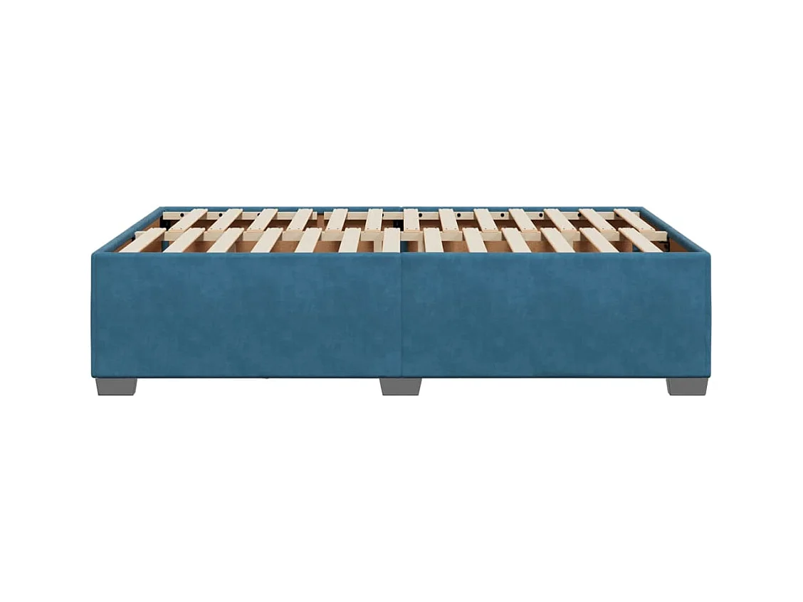 Lit adulte bleu 120x190 cm velours FR16699