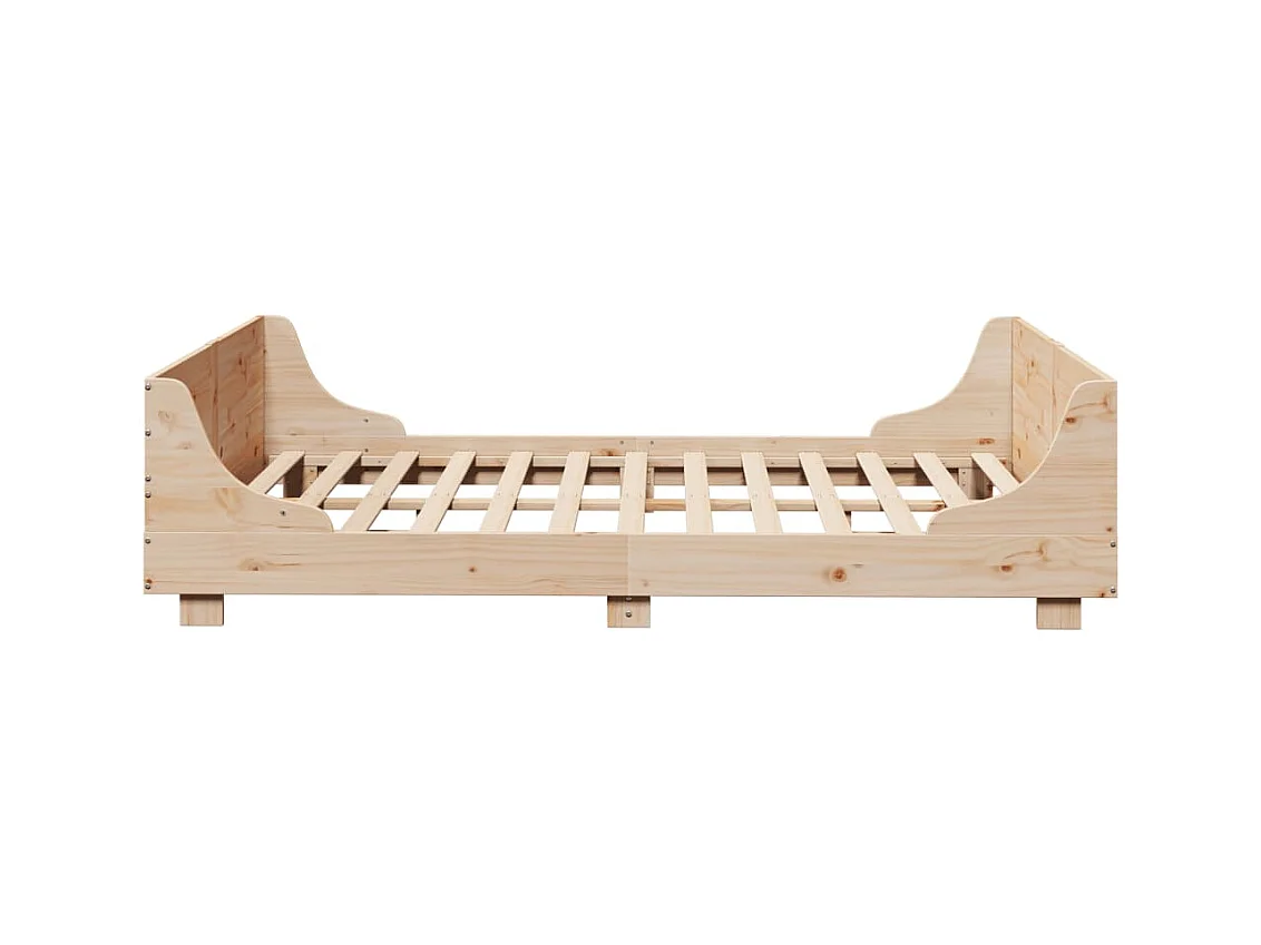 Lit adulte avec tête de lit 120x200 cm bois de pin massif FR160924