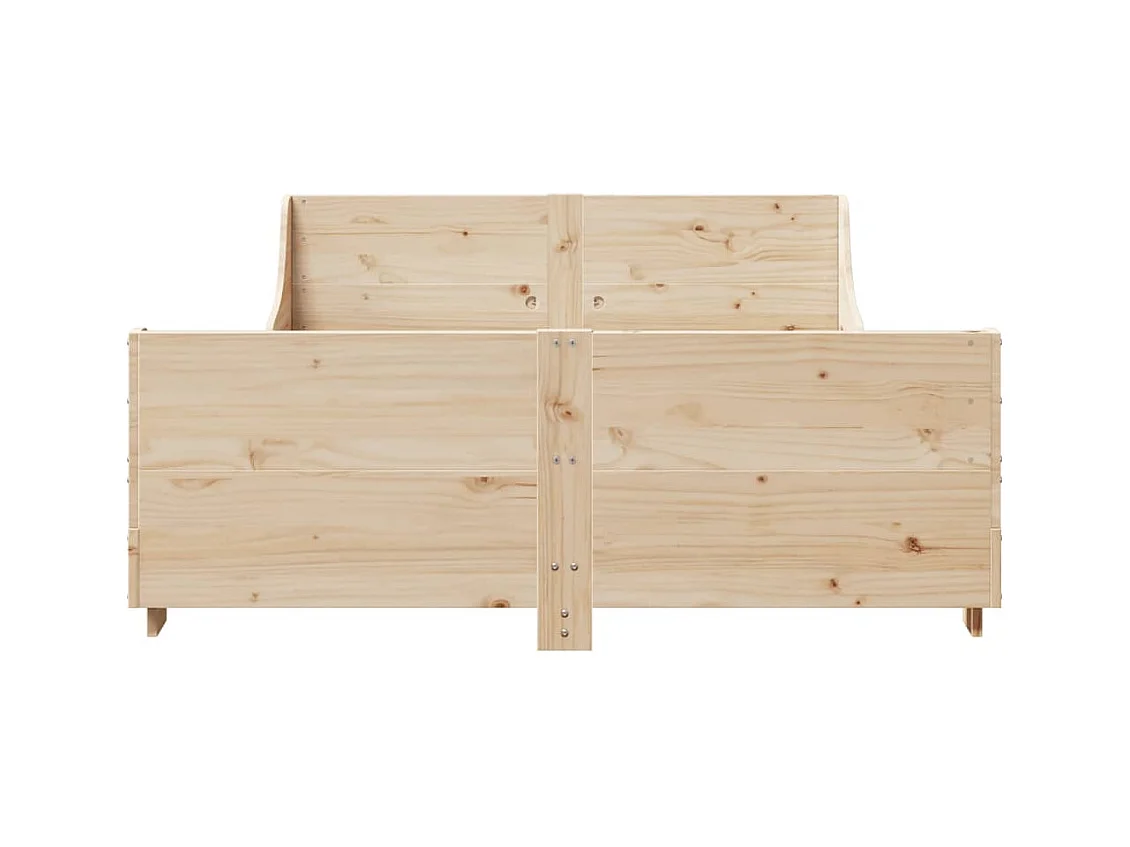 Lit adulte avec tête de lit 120x200 cm bois de pin massif FR160924
