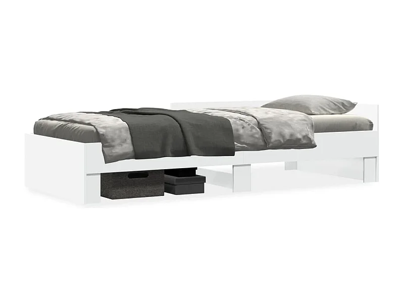 Lit adulte blanc 75x190 cm bois d'ingénierie FR33702