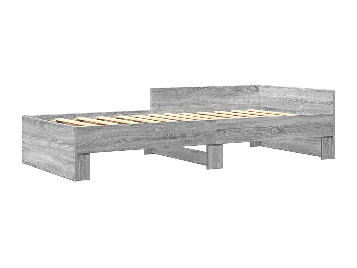 Lit adulte sonoma gris 75x190 cm bois d'ingénierie FR55174