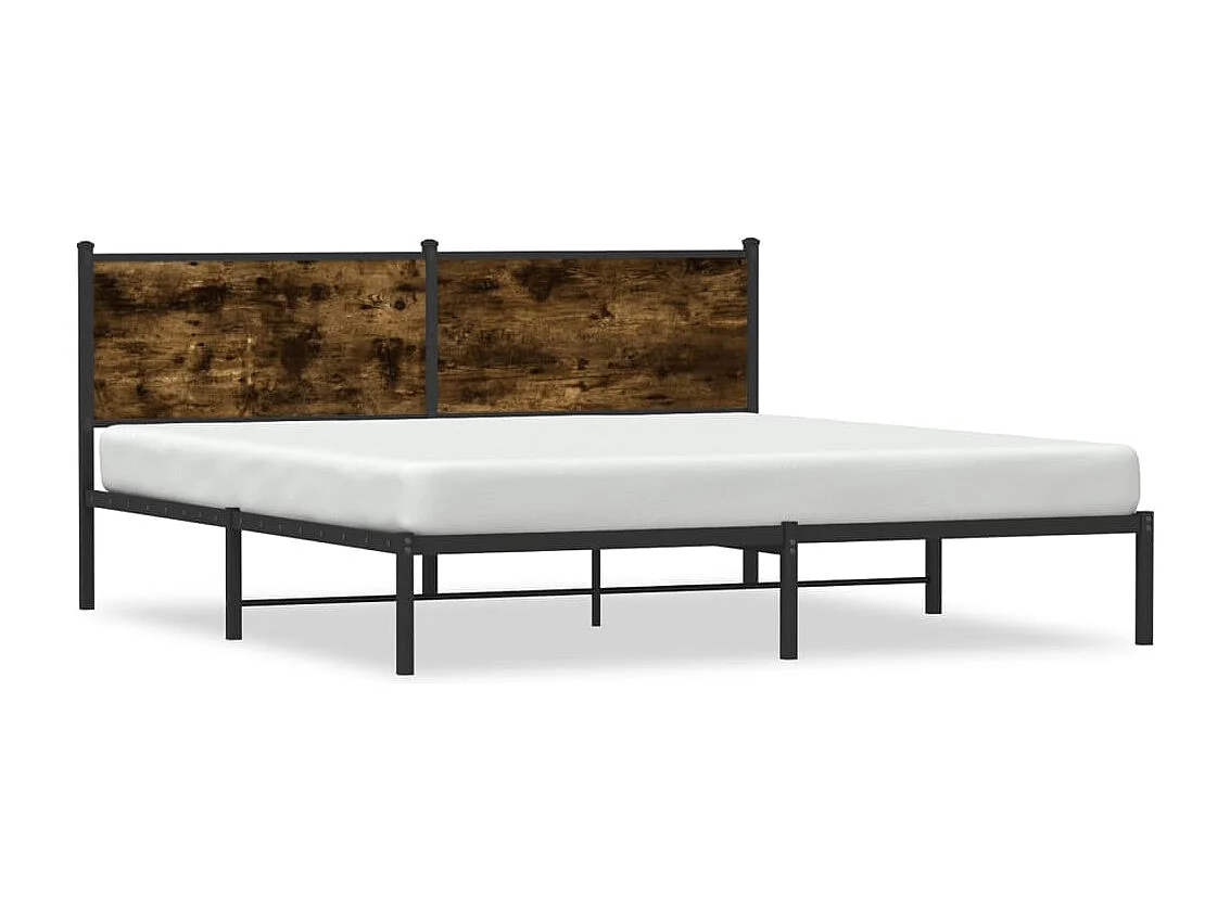 Cama para adulto - sin colchón metal roble ahumado 183x213 cm ES747309