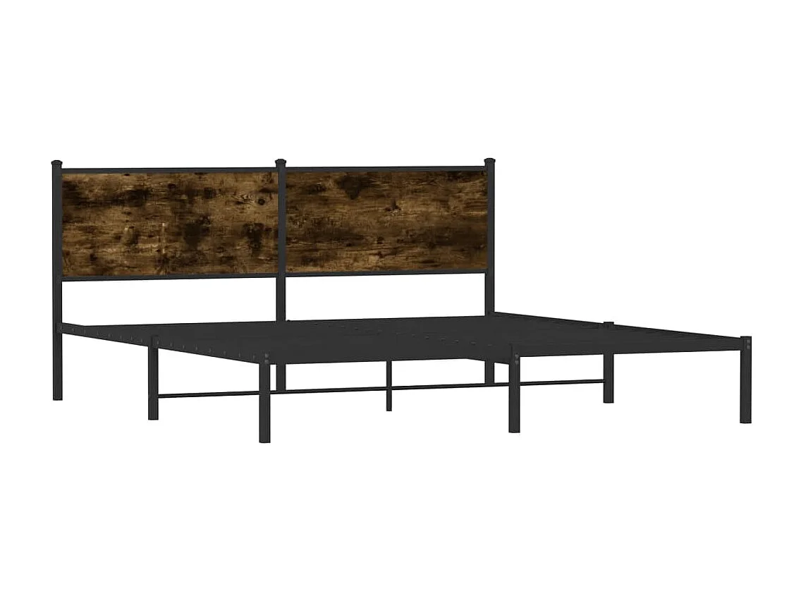 Cama para adulto - sin colchón metal roble ahumado 183x213 cm ES747309