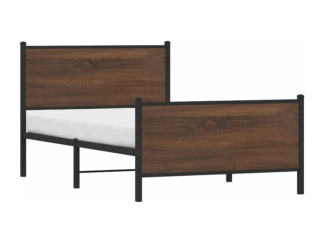 Lit adulte métal avec tête de lit et pied de lit 100x190 cm FR872186