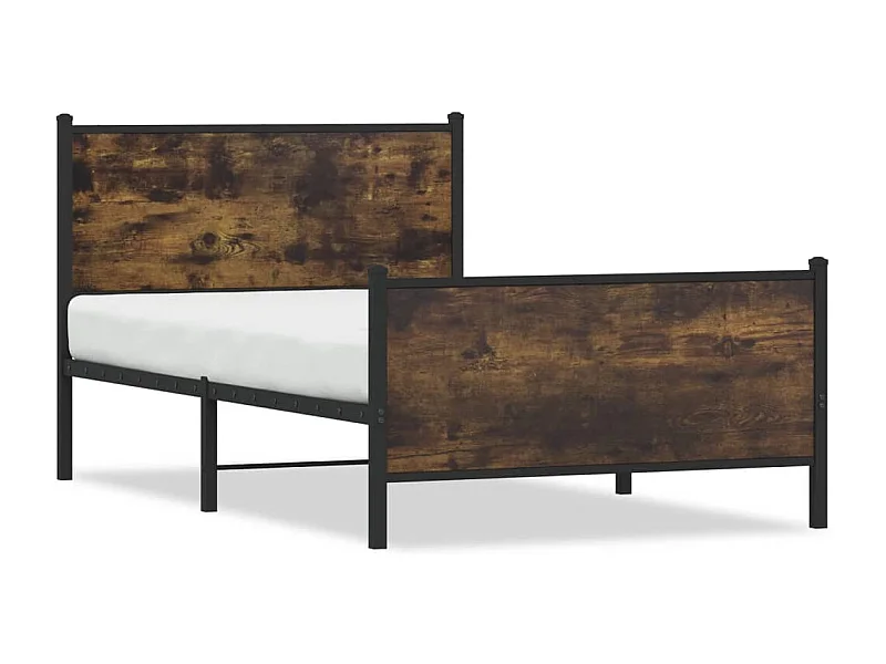 Cama - 107x203 cm, sem colchão metal carvalho fumado PT842911