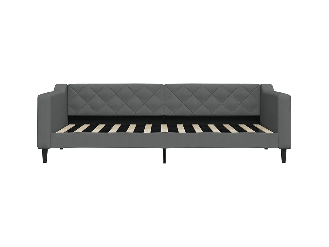Lit de jour gris foncé 90x200 cm tissu FR59050