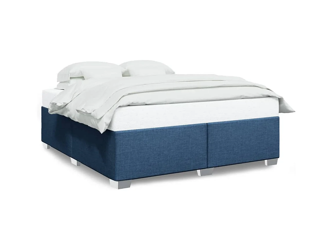 Lit adulte Bleu 200x200 cm Tissu FR15707