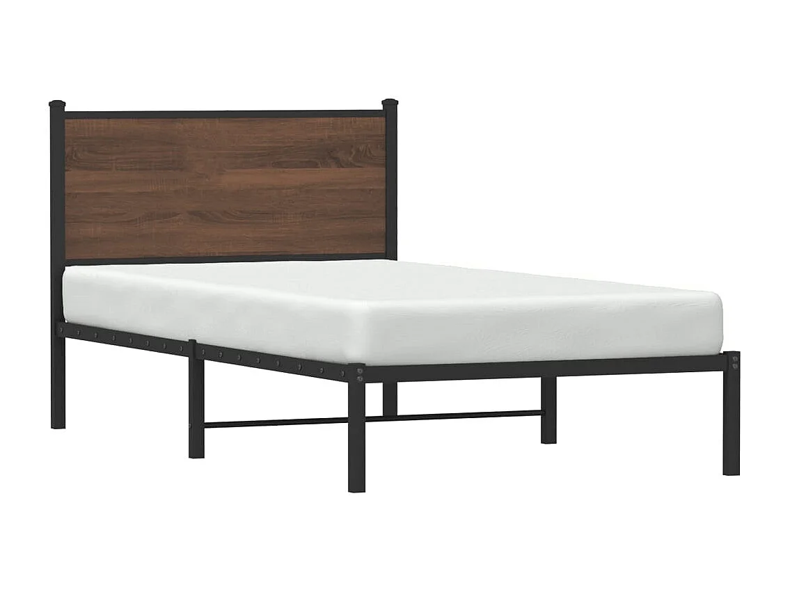 Cama para adulto - con cabecero metal marrón roble 100x190 cm ES158404
