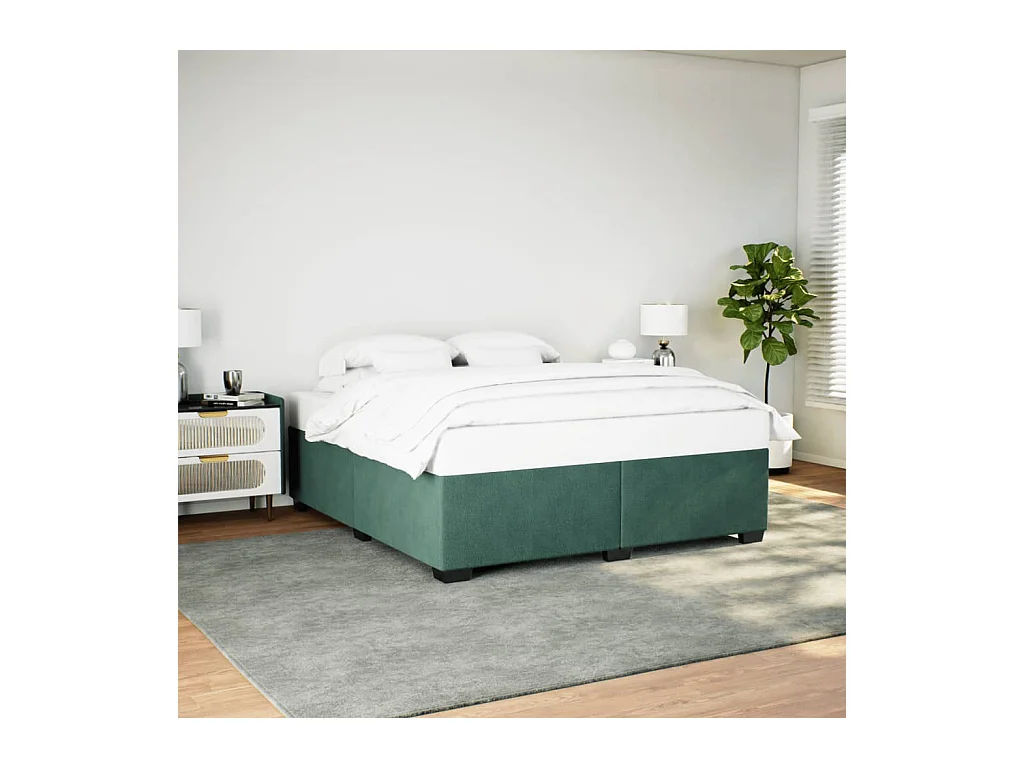 Lit adulte Vert foncé 180x200 cm Velours FR21505