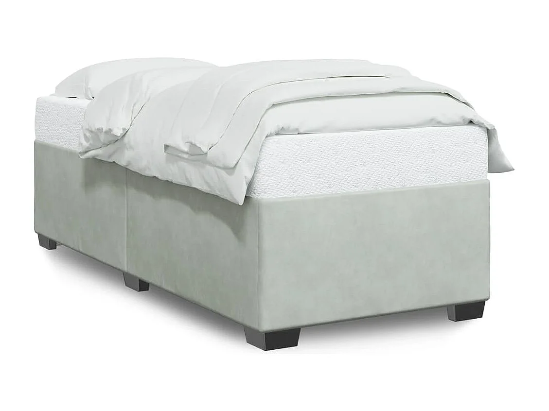 Lit adulte Gris clair 90x200 cm Velours FR15862