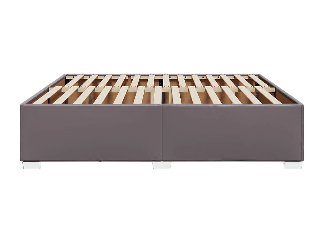 Lit adulte Gris 200x200 cm Similicuir FR14522