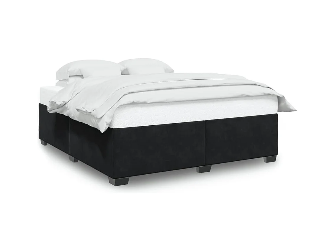 Lit adulte Noir 180 x 200 cm Velours FR71172