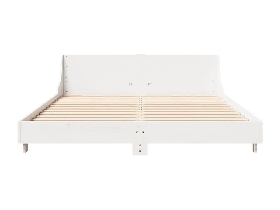 Bedframe zonder matras massief grenenhout wit 140x200 cm BE201363