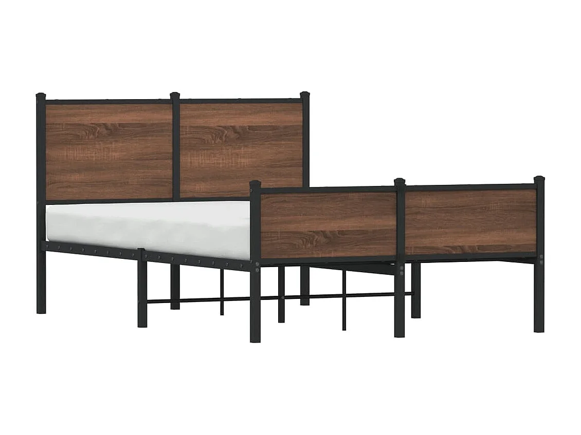 Lit adulte métal avec tête de lit et pied de lit 120x200 cm FR759646