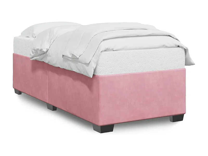 Lit adulte Rose 80x200 cm Velours FR28006