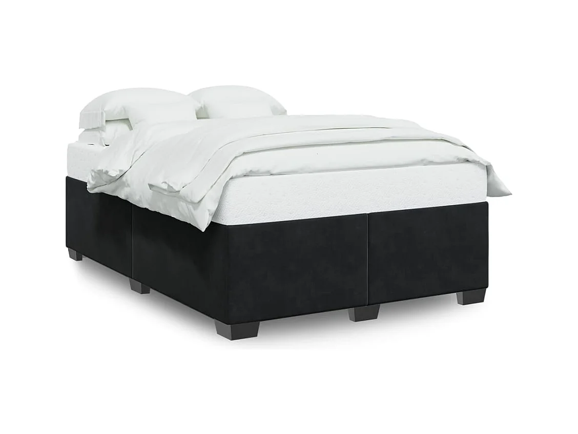Lit adulte Noir 140x190 cm Velours FR85351