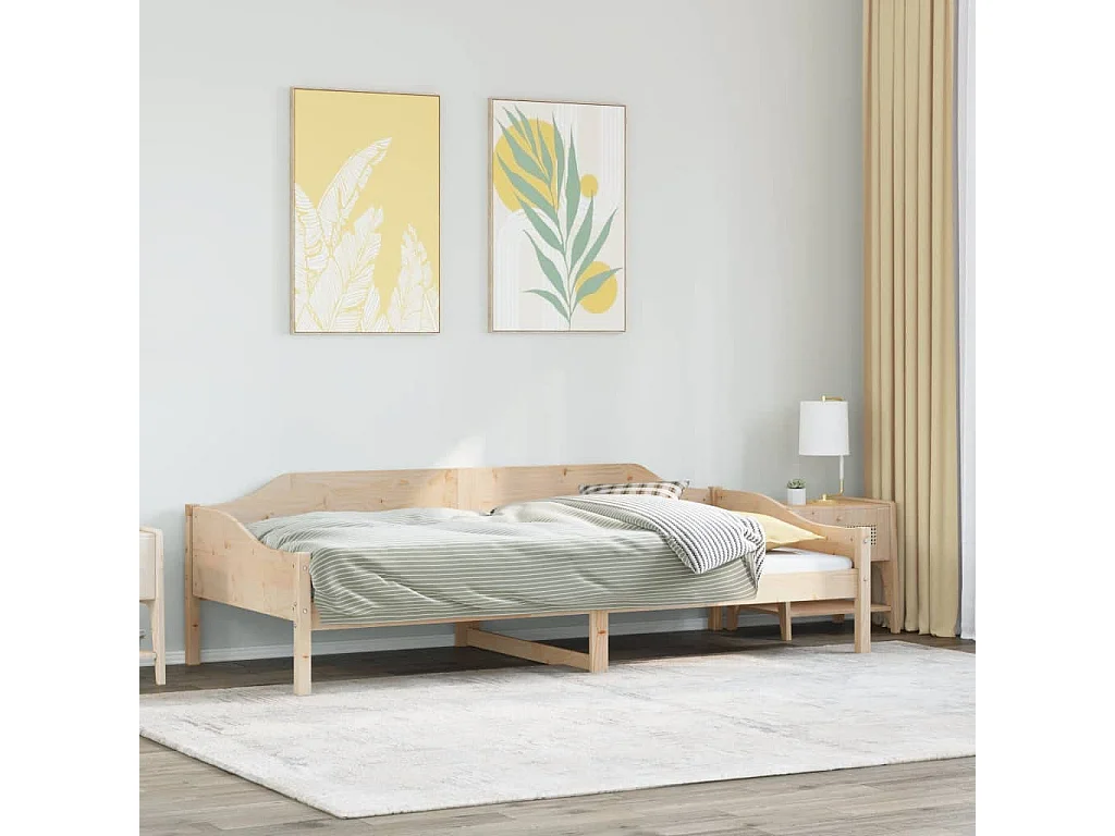 Lit adulte 90x200 cm bois de pin massif FR40530