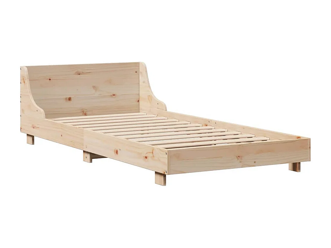 Lit adulte avec tête de lit 90x190 cm bois de pin massif FR561335