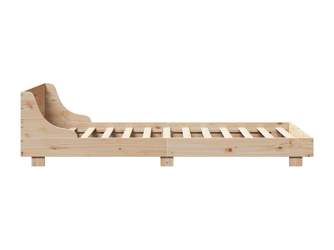 Lit adulte avec tête de lit 90x190 cm bois de pin massif FR561335