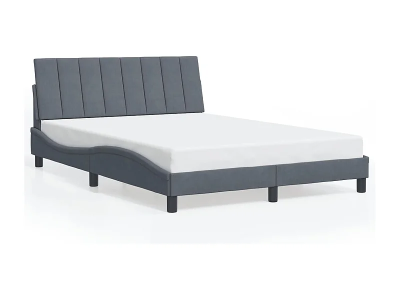 Bedframe met hoofdeinde fluweel donkergrijs 140x190 cm BE713184