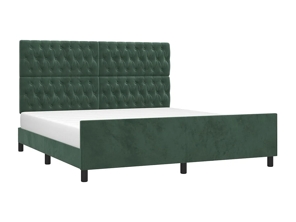 Lit adulte avec tête de lit Vert foncé 180x200 cm Velours FR496193