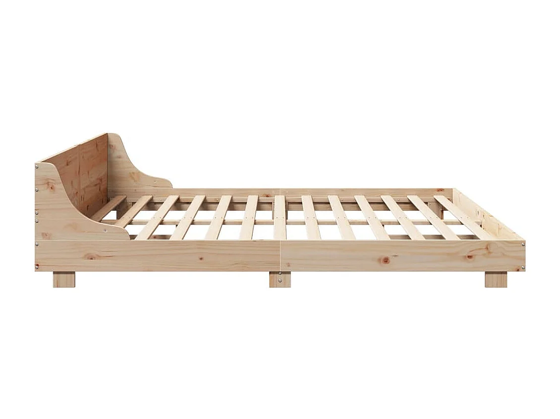 Lit adulte avec tête de lit 200x200 cm Bois de pin massif FR730977