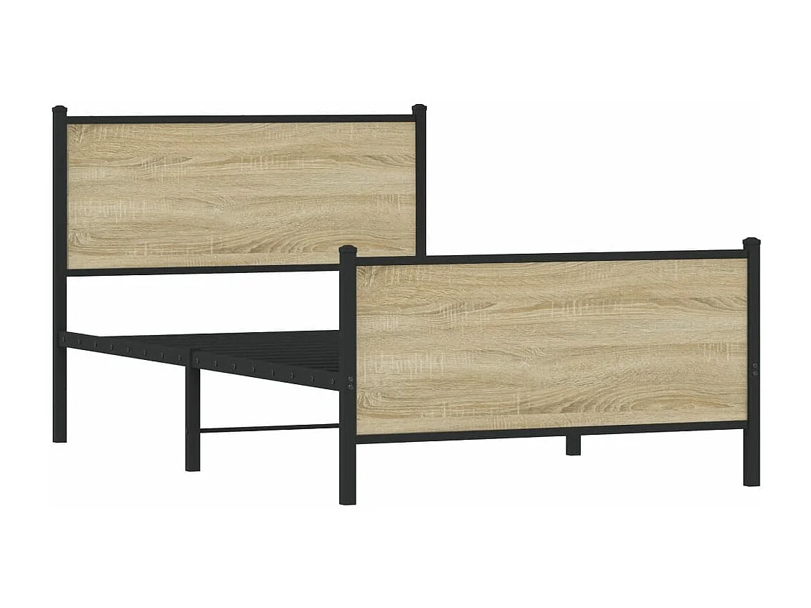 Lit adulte métal avec tête de lit et pied de lit 107x203 cm FR635744