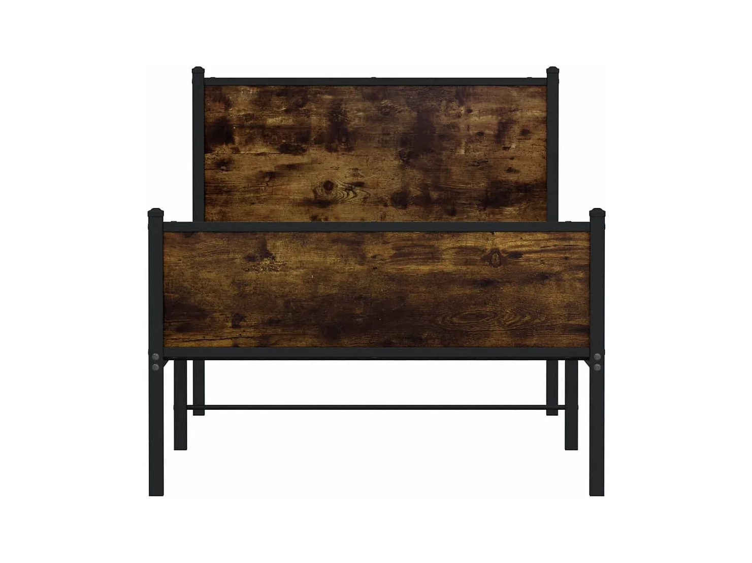 Lit adulte métal avec tête de lit et pied de lit 90x200 cm FR525812
