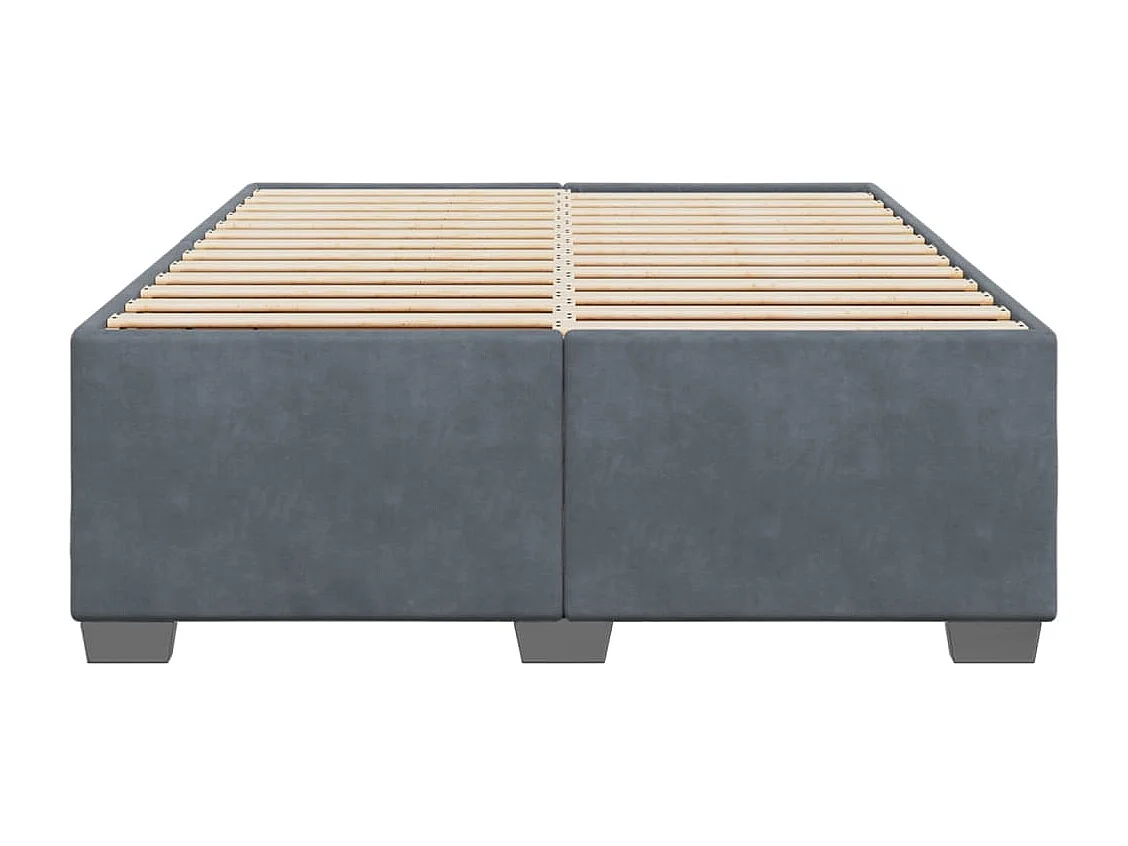 Lit adulte Gris foncé 140 x 200 cm Velours FR13502