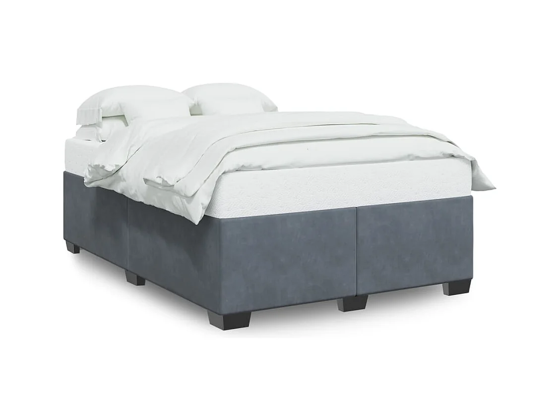 Lit adulte Gris foncé 140 x 200 cm Velours FR13502