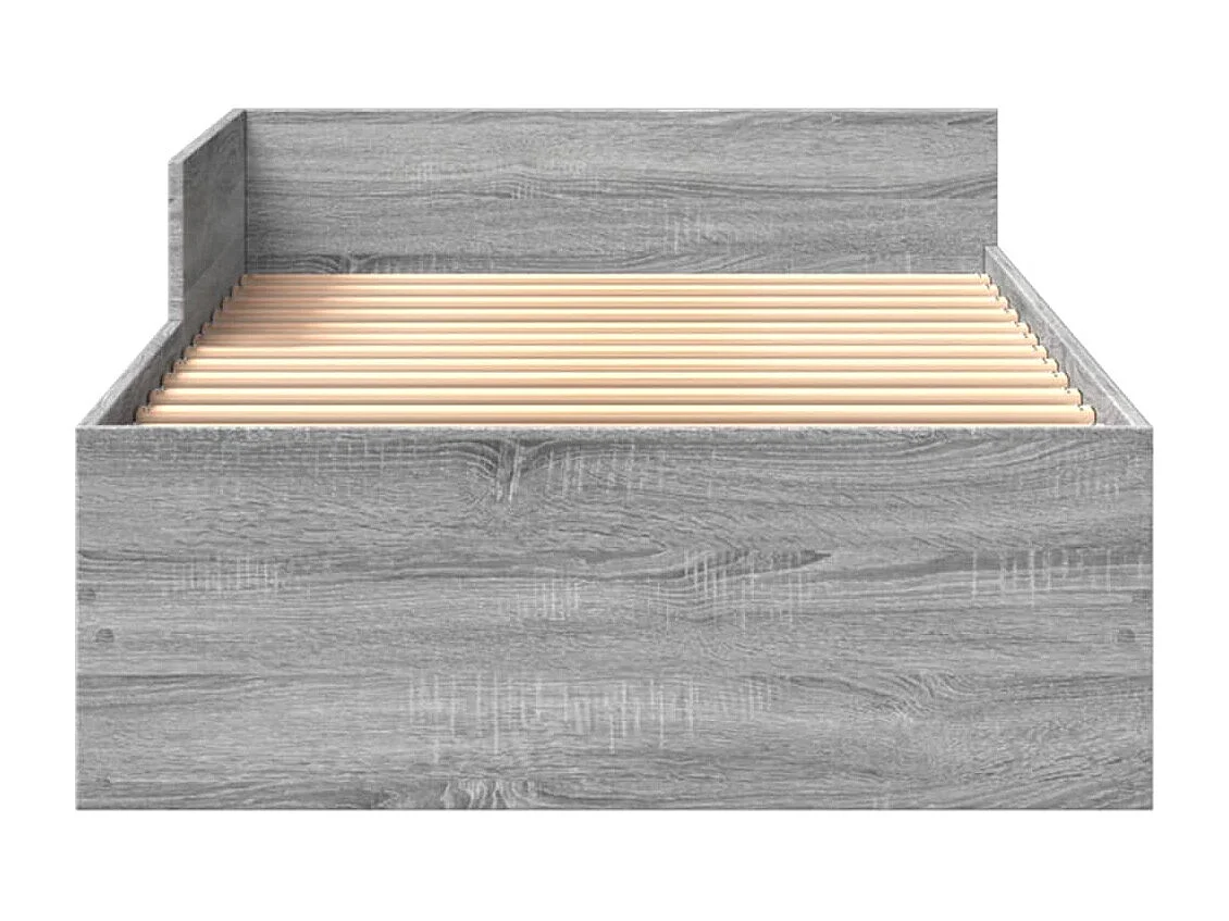 Lit adulte sonoma gris 100x200 cm bois d'ingénierie FR36801