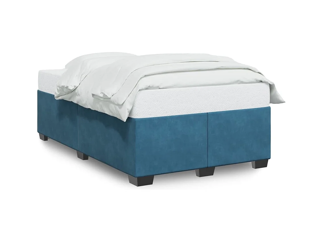 Lit adulte bleu 120x200 cm velours FR41209