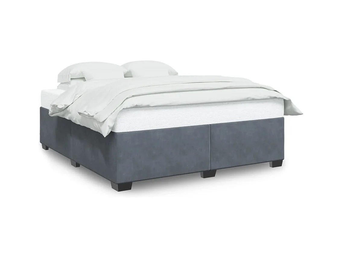 Lit adulte Gris foncé 180 x 200 cm Velours FR83315
