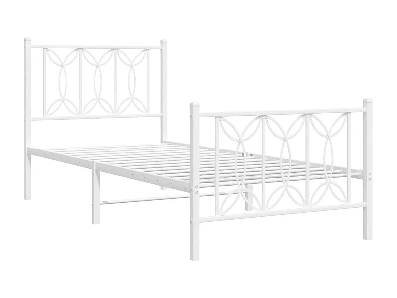 Cama - 80x200 cm com cabeceira e pés metal branco PT169735